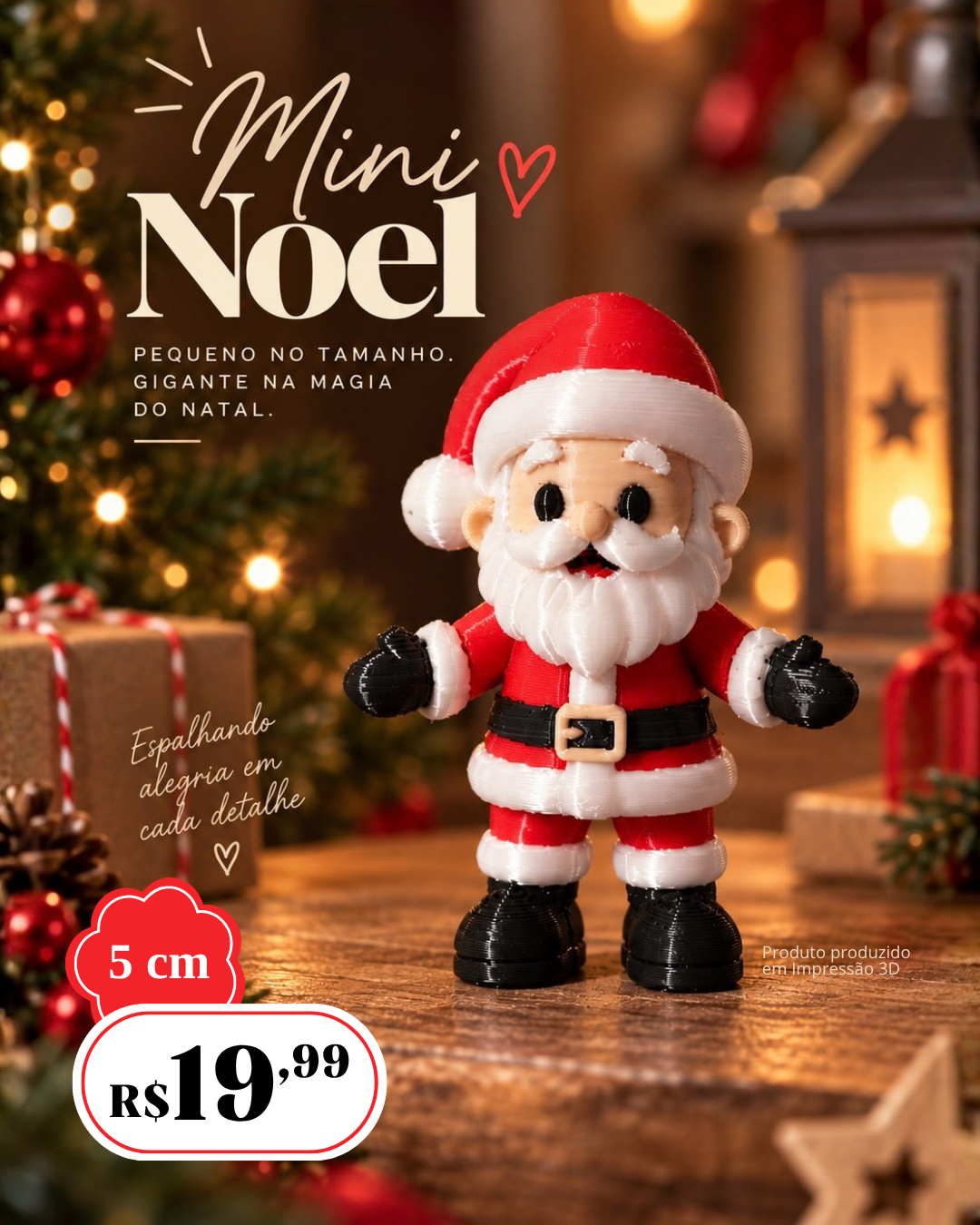 Mini Papai Noel 5cm Miniatura Natalina Decoração de Natal Enfeite Lembrancinha